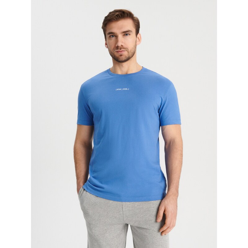 Sinsay - Tričko s krátkými rukávy a potiskem - modrá