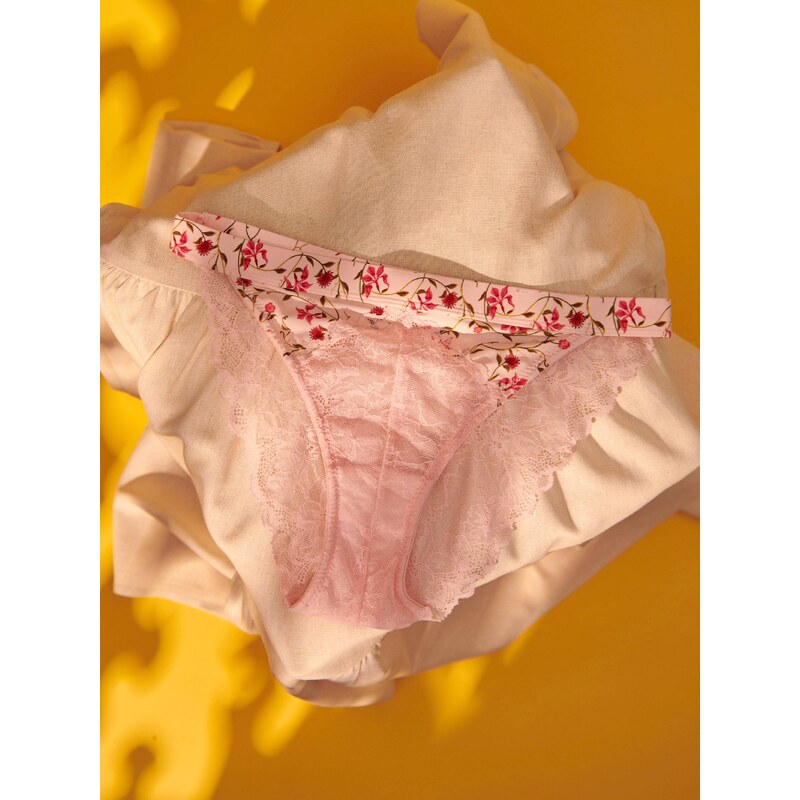 Sinsay - Krajkové kalhotky - pastelová růžová