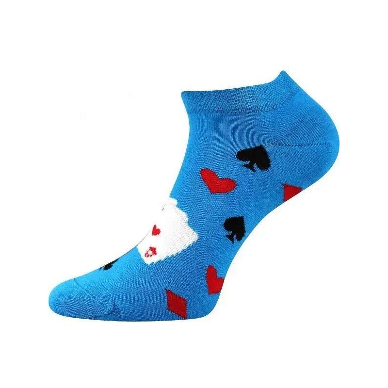 DEDON kotníčkové veselé barevné ponožky Lonka - KARTY mix barev 39-42