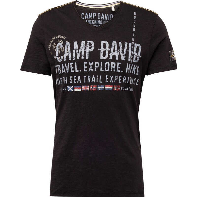 CAMP DAVID Tričko 'North Sea Trail' opálová / červená / černá / bílá
