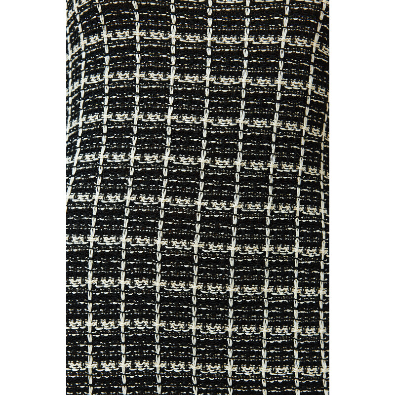 Trendyol Black Midi Knitwear Strap Plaid/Checked Dress