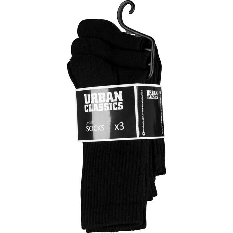 Urban Classics Accessoires Sportovní ponožky 3-Pack černé