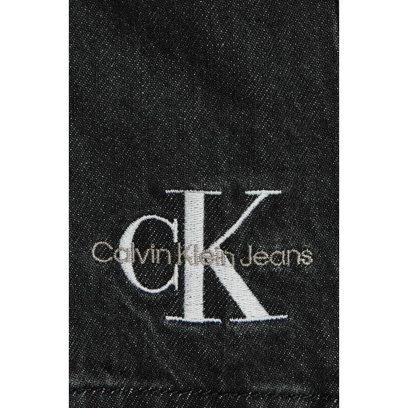 Dětské riflové šaty Calvin Klein Jeans černá barva, mini