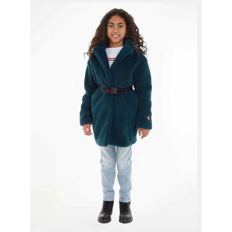 Dětský kabát Calvin Klein Jeans zelená barva