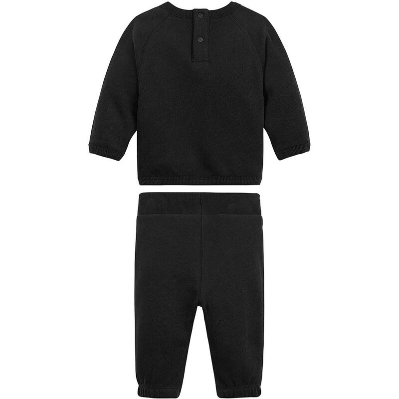 Bavlněná tepláková souprava pro miminka Calvin Klein Jeans černá barva