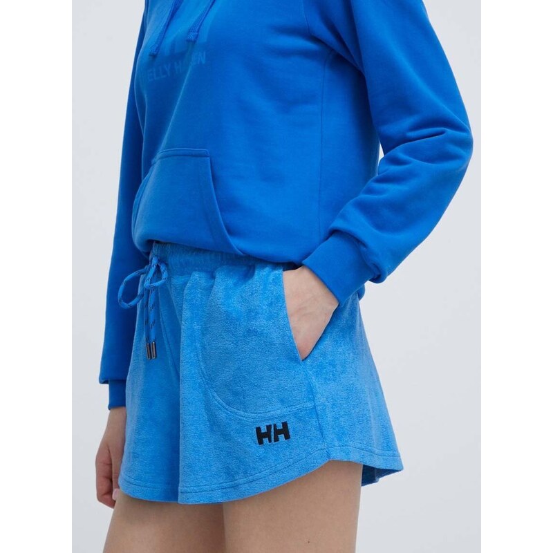 Bavlněné šortky Helly Hansen hladké, high waist, 34454