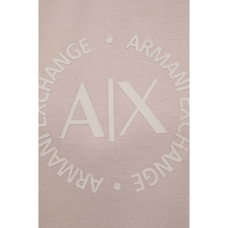 Mikina Armani Exchange dámská, béžová barva, s aplikací, 8NYM67 YJ1GZ