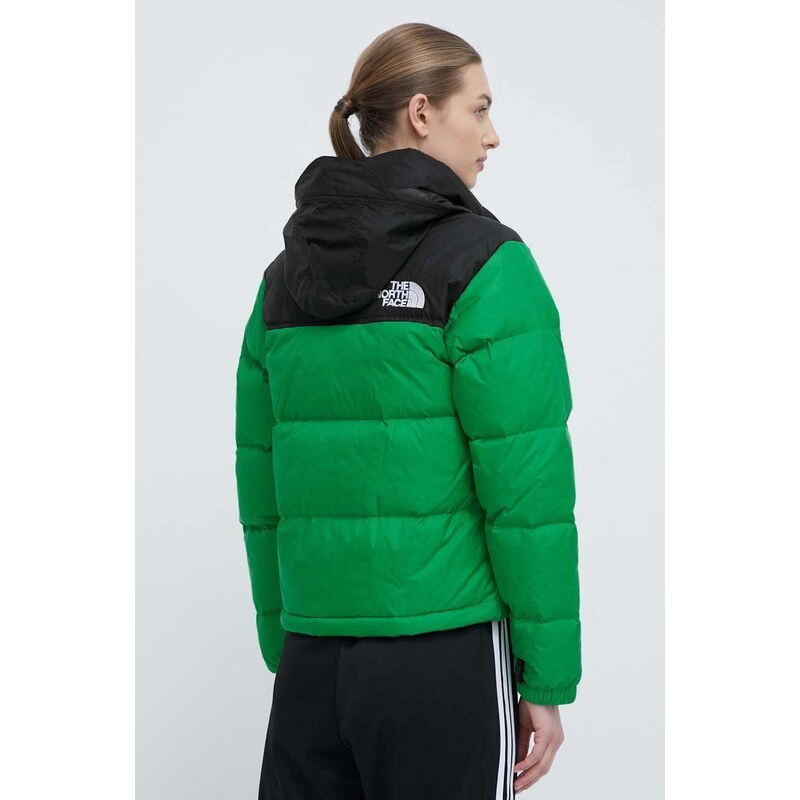 Péřová bunda The North Face 1996 RETRO NUPTSE JACKET dámská, zelená barva, zimní, NF0A3XEOPO81