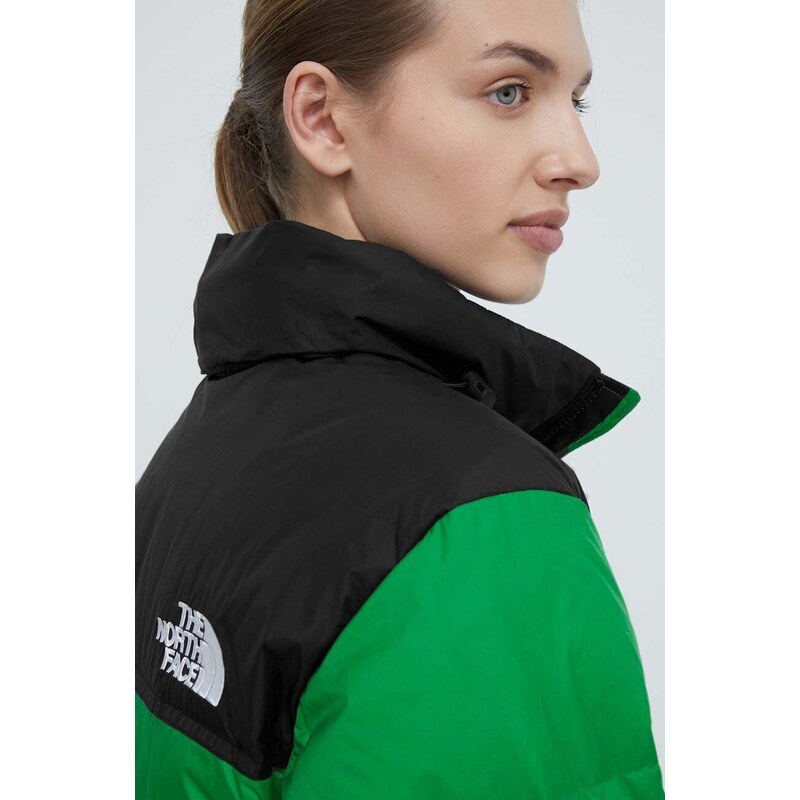 Péřová bunda The North Face 1996 RETRO NUPTSE JACKET dámská, zelená barva, zimní, NF0A3XEOPO81