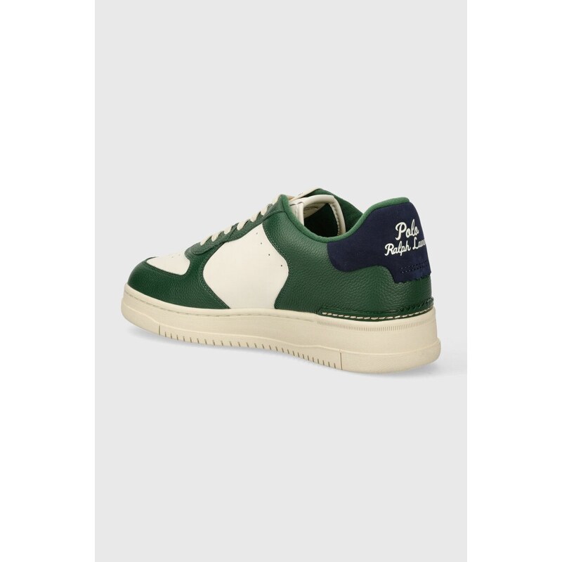 Kožené sneakers boty Polo Ralph Lauren Masters Crt zelená barva, 809931571003