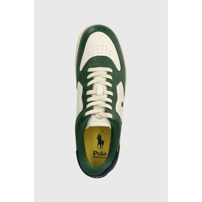 Kožené sneakers boty Polo Ralph Lauren Masters Crt zelená barva, 809931571003