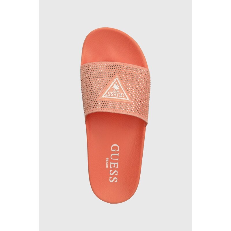 Pantofle Guess dámské, oranžová barva, E4GZ25 BB00F