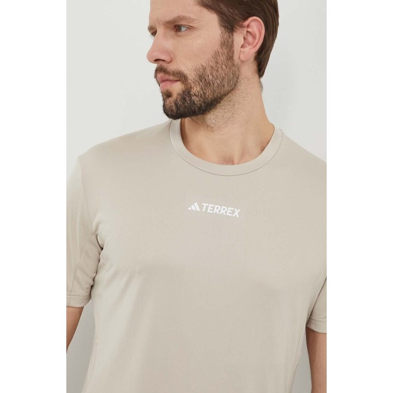 Sportovní tričko adidas TERREX Multi béžová barva, IP4779