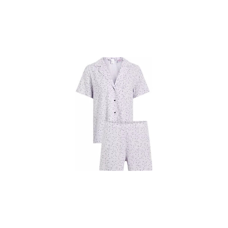 Dámské pyžamo WOVEN SHORT SET 000QS6967E LNU sv. fialové - Calvin 113449145
