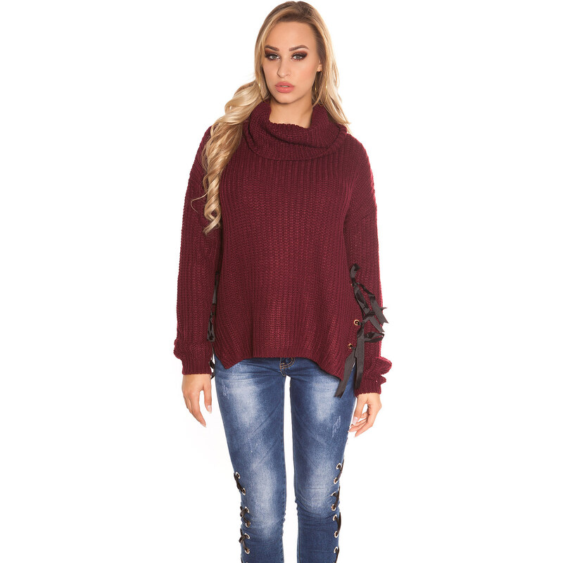 Style fashion Trendy pletený svetr KouCla XL Collar