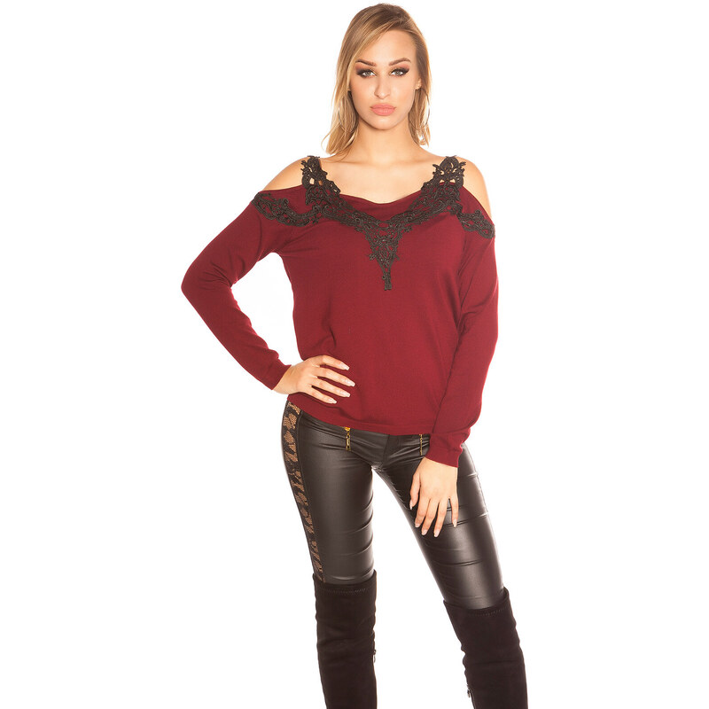 Style fashion Trendy KouCla Cold shoulder jumper