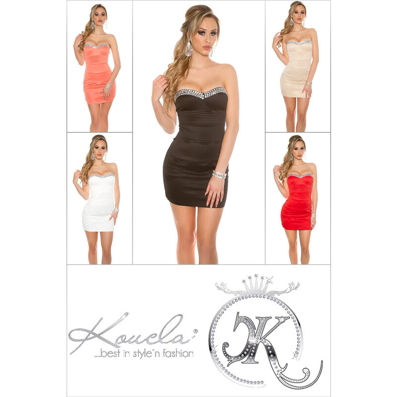 Style fashion Sexy bandeau-minidress KouCla s kamínky