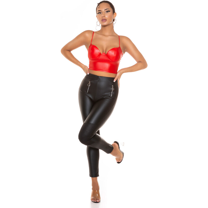 Style fashion Sexy top Koucla Wetlook Bustier / Cropped Top