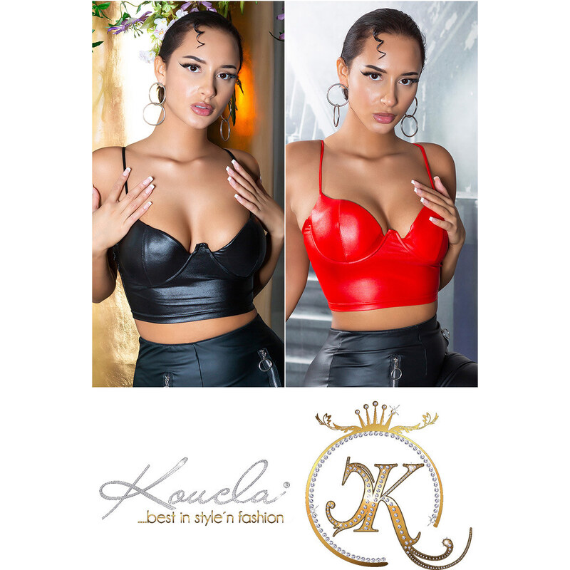 Style fashion Sexy top Koucla Wetlook Bustier / Cropped Top