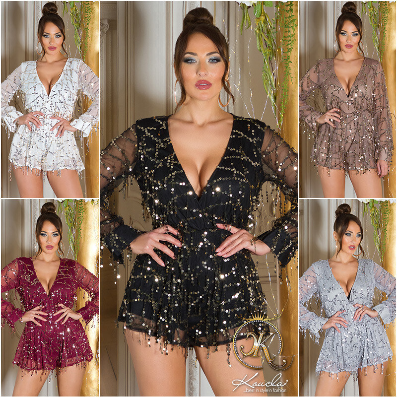 Style fashion Sexy KouCla Party Playsuit s flitry