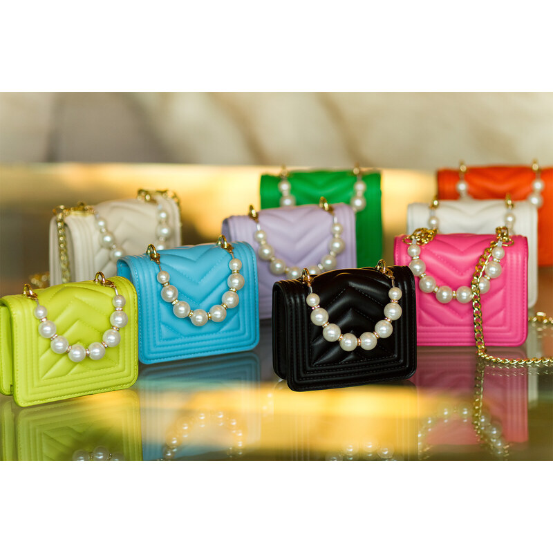 Style fashion Trendy ultra mini kabelka s perleťovou rukojetí