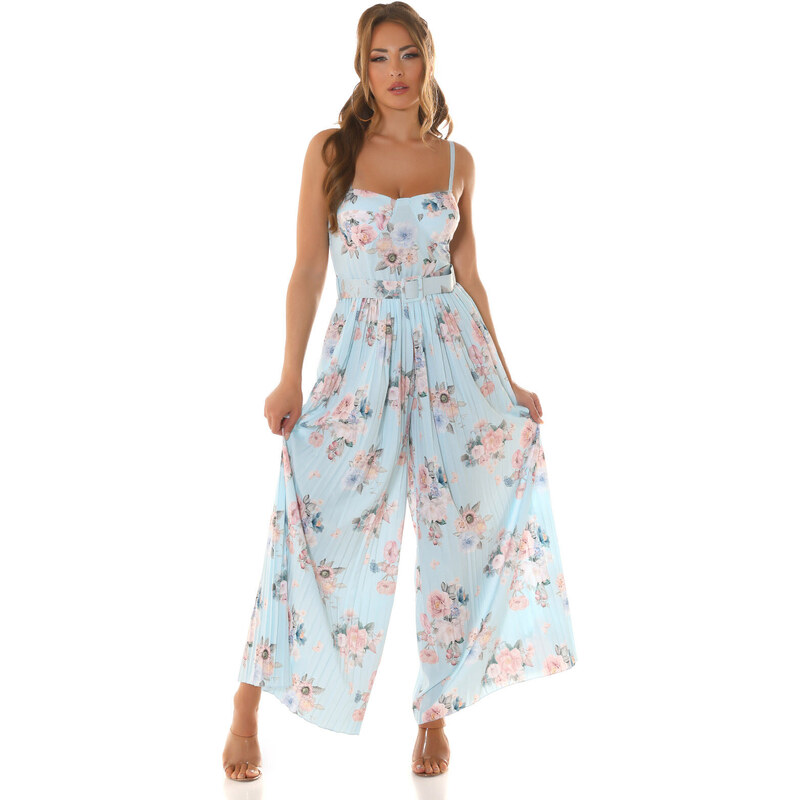 Style fashion Sexy Koucla pleated Overall with floral Print
