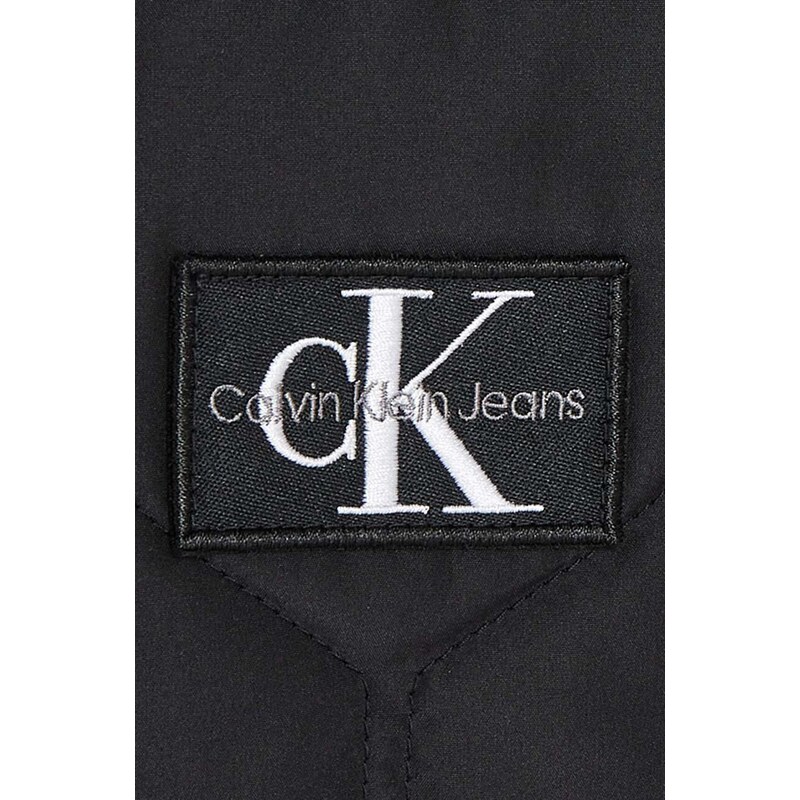 Dětská vesta Calvin Klein Jeans černá barva