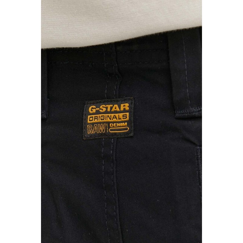 Bavlněné kalhoty G-Star Raw černá barva, jednoduché