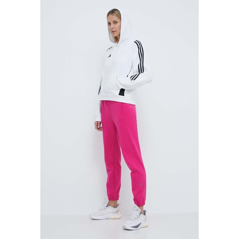 Tepláková mikina adidas Performance Tiro24 bílá barva, s kapucí, s aplikací, IR7508