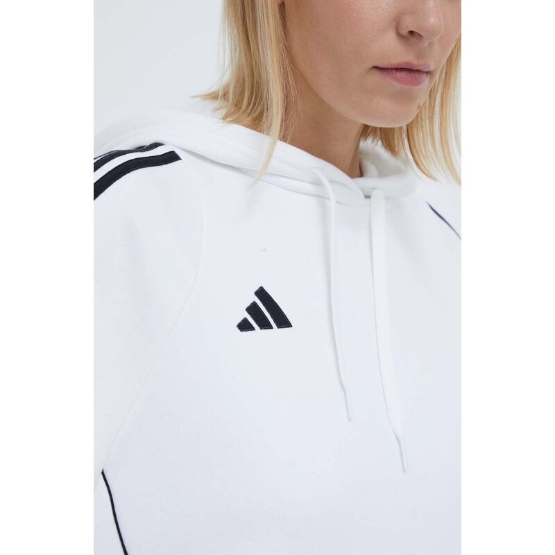 Tepláková mikina adidas Performance Tiro24 bílá barva, s kapucí, s aplikací, IR7508