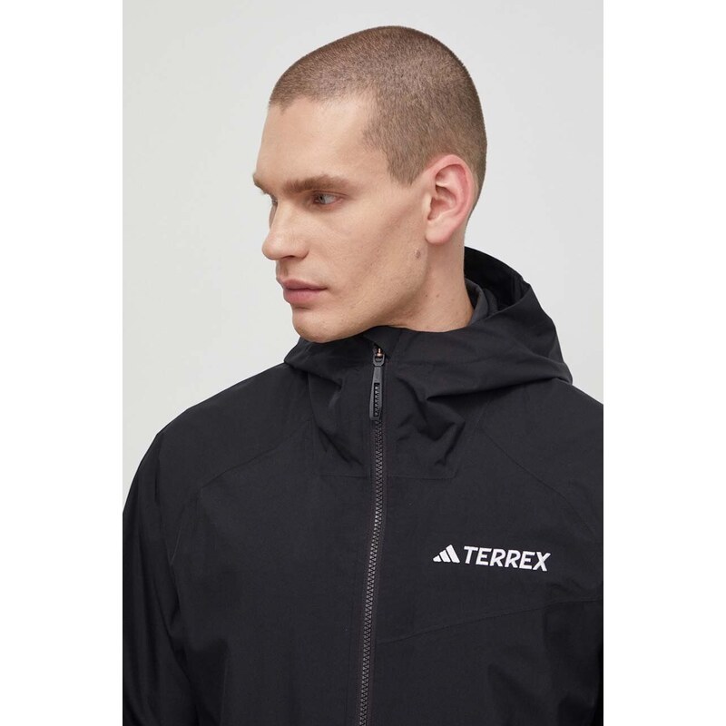 Nepromokavá bunda adidas TERREX Multi 2L RAIN.RDY pánská, černá barva, IP1435