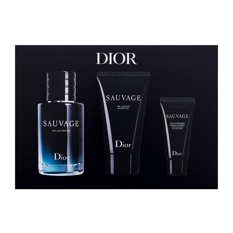 Dior Sauvage Dárková sada EDP 60 ml, sprchový gel 50 ml a hydratační krém na obličej a vousy 20 ml