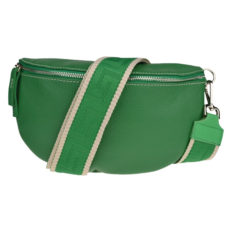 Zelená kožená italská crossbody kabelka Reni Grande Verde s