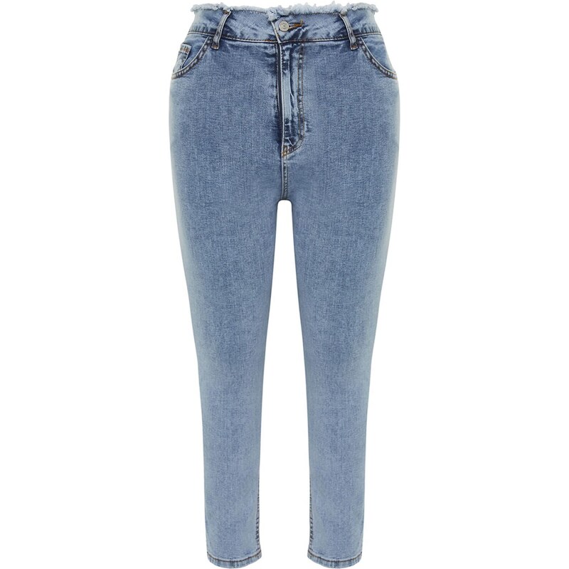 Trendyol Curve Light Blue Tassel Detailed Elastic Skinny Jeans