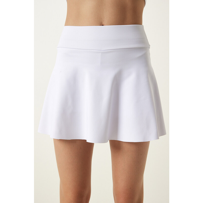 Happiness İstanbul White Tights Mini Tennis Skirt