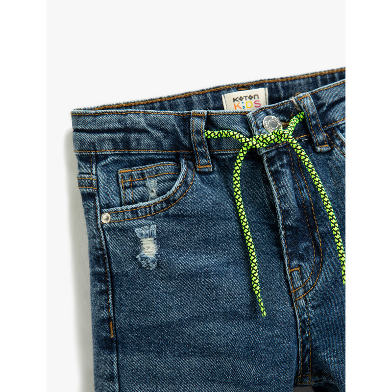 Koton Tie Waist Worn Out Jeans with Skinny Legs - Skinny Jeans