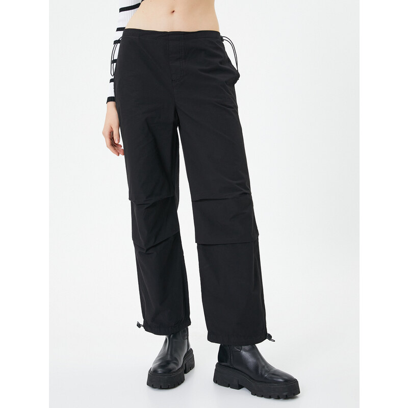 Koton Oversize Parachute Trousers Layer Detail Pocket Cotton
