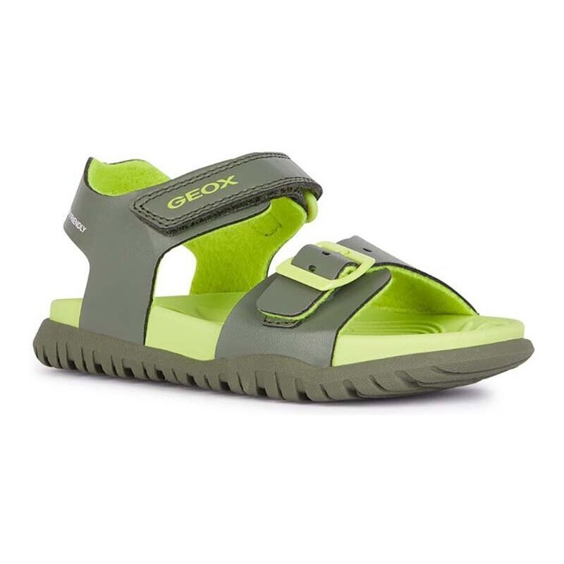 Dětské sandály Geox SANDAL FUSBETTO zelená barva