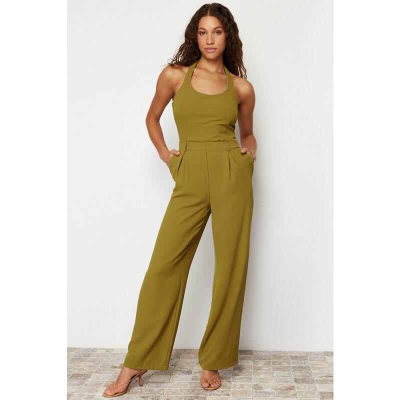 Trendyol Green Maxi Crepe Woven Jumpsuit