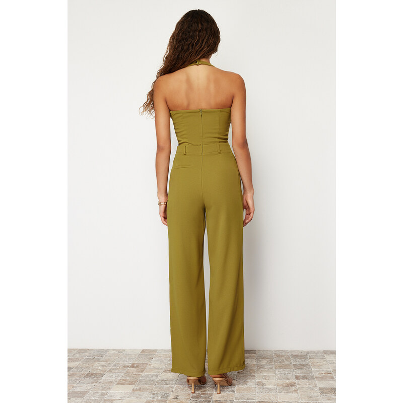 Trendyol Green Maxi Crepe Woven Jumpsuit