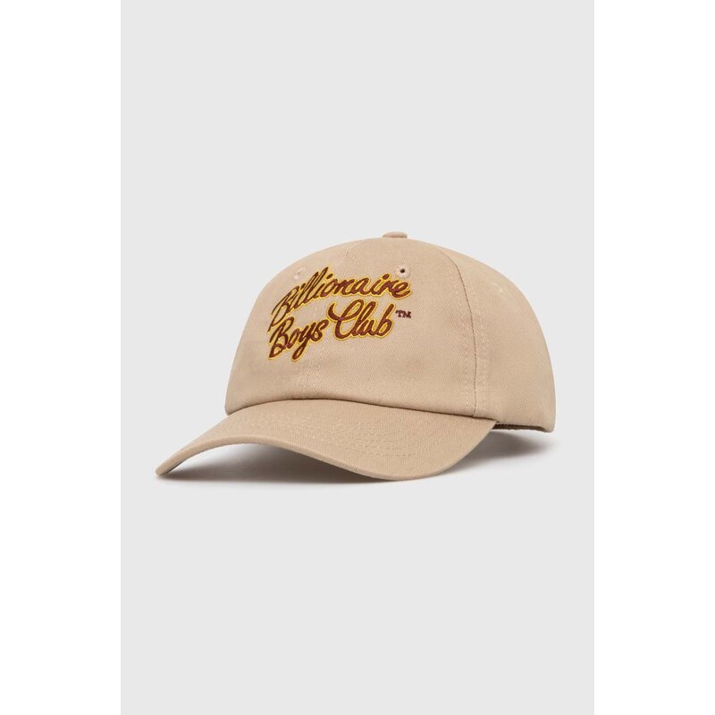 Bavlněná baseballová čepice Billionaire Boys Club Script Logo Embroidered béžová barva, s aplikací, B24144