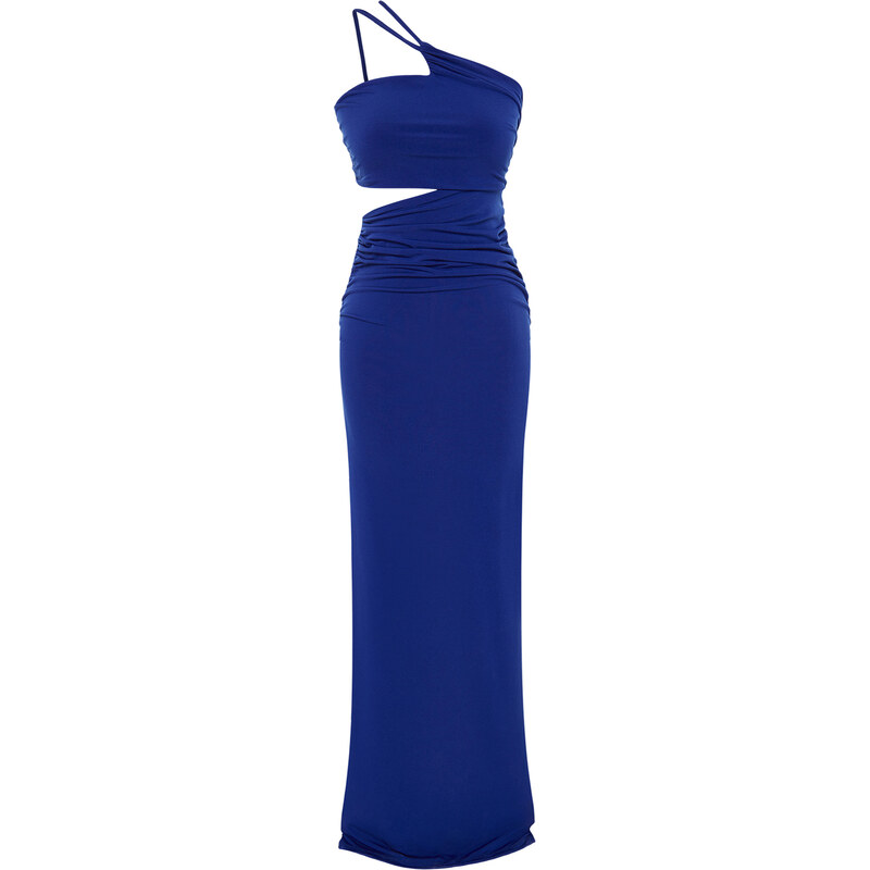 Trendyol Saxe Blue Window/Cut Out Detailed Long Evening Evening Dress