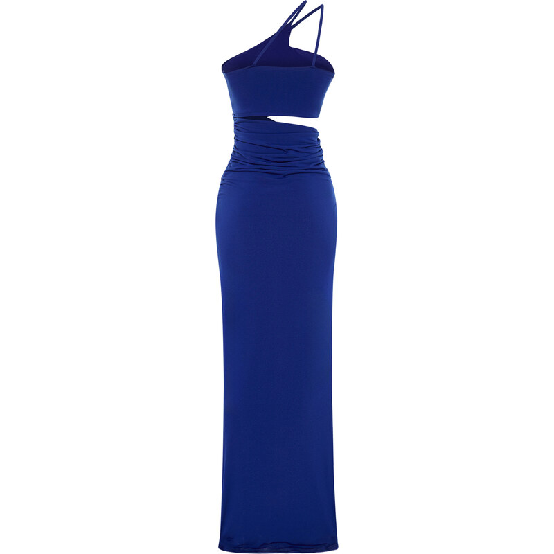 Trendyol Saxe Blue Window/Cut Out Detailed Long Evening Evening Dress