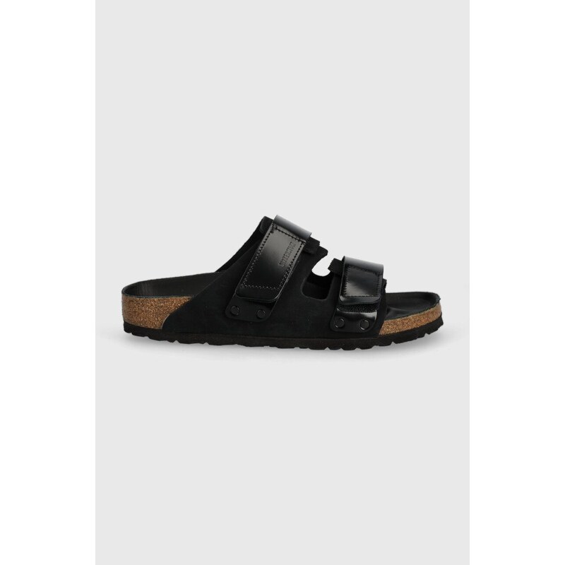 Kožené pantofle Birkenstock Uji dámské, černá barva, 1026570