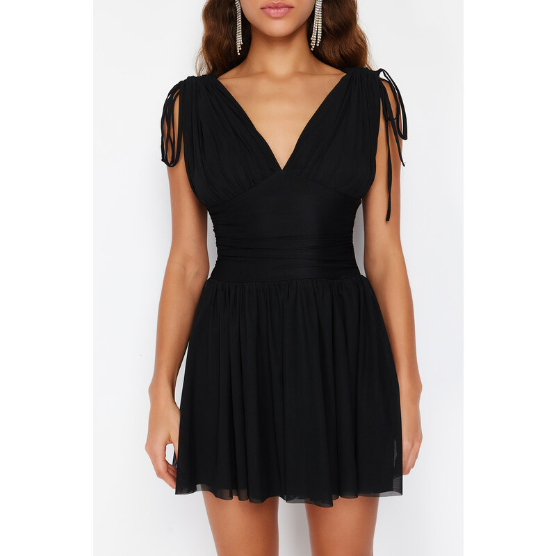 Trendyol Black Tulle Evening Dress Evening Dress