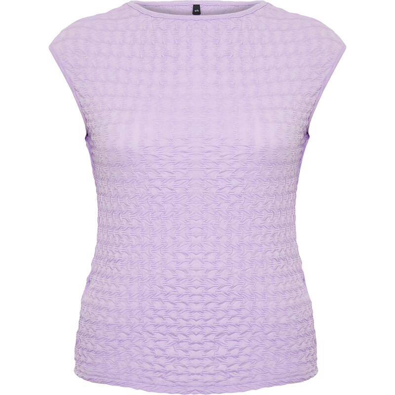 Trendyol Curve Lilac Textured Knitted Blouse