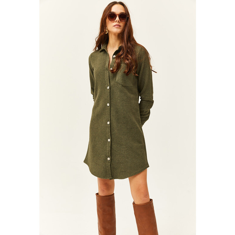 Olalook Women's Khaki Cachet Shirt Dress