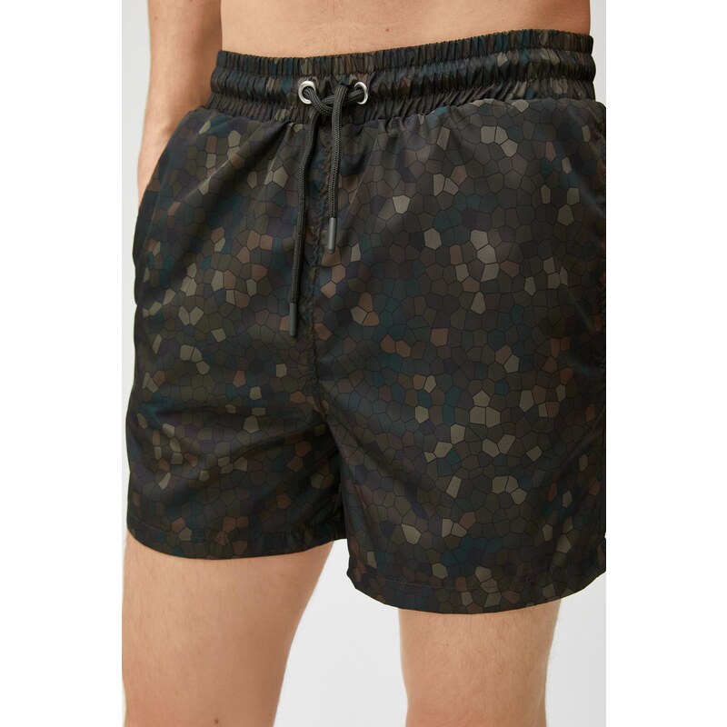 Koton Swim Shorts Lace Waist Geometric Printed