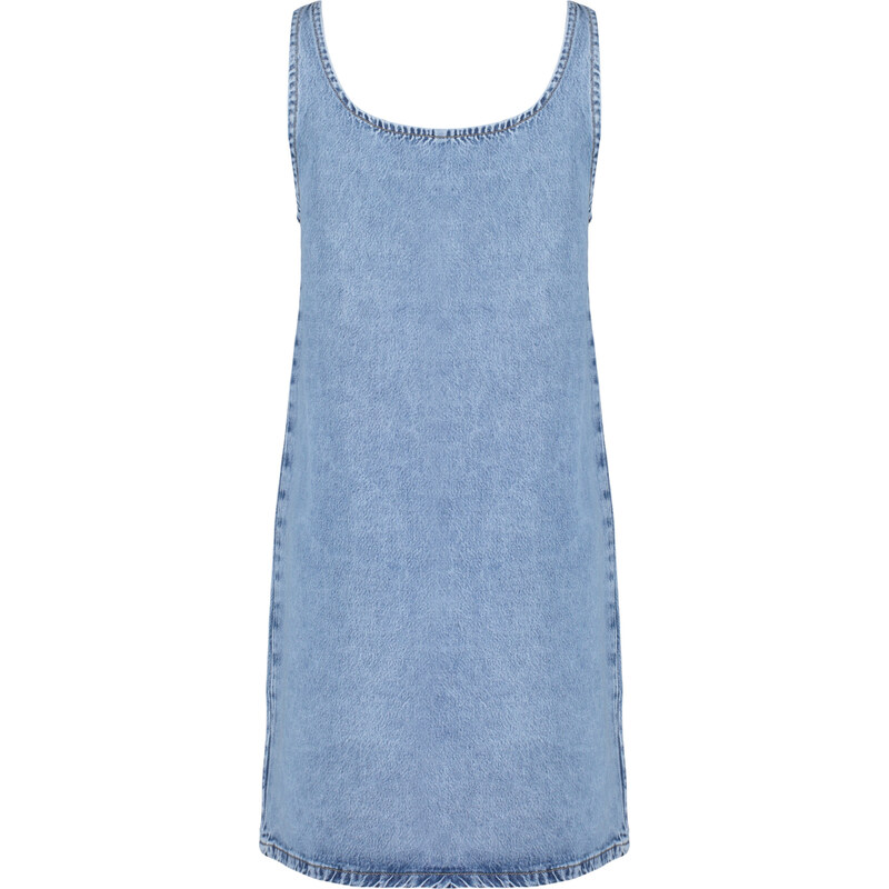 Trendyol Blue Oversize Mini Denim Dress
