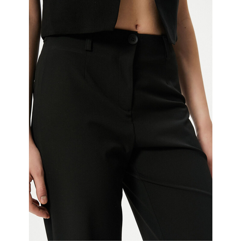 Koton Fabric Wide Leg Trousers Normal Waist